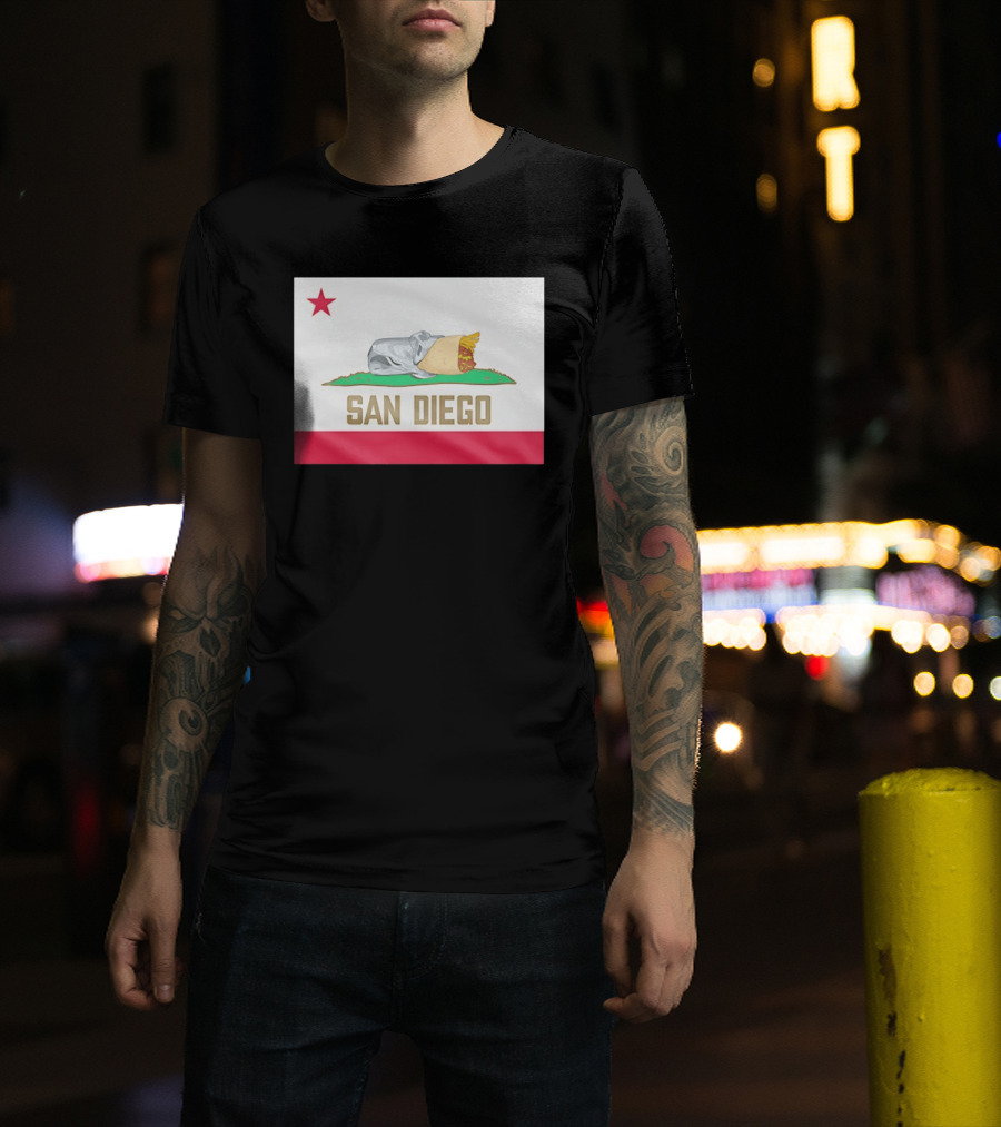 San Diego Padres Burrito California Flag T-Shirt