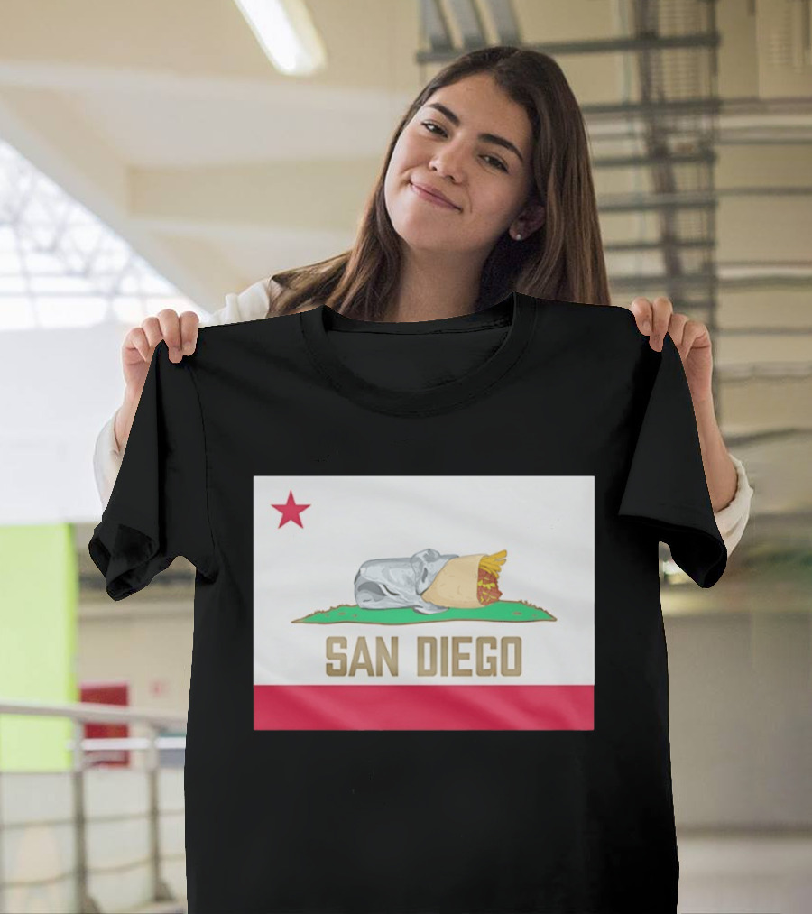 San Diego Padres Burrito California Flag T-Shirt