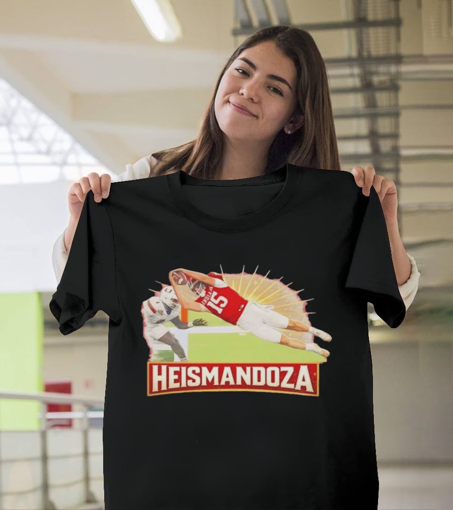 Heismandoza Superhero Fernando Fanatics IU Football Indiana Mendoza 15 T-Shirt