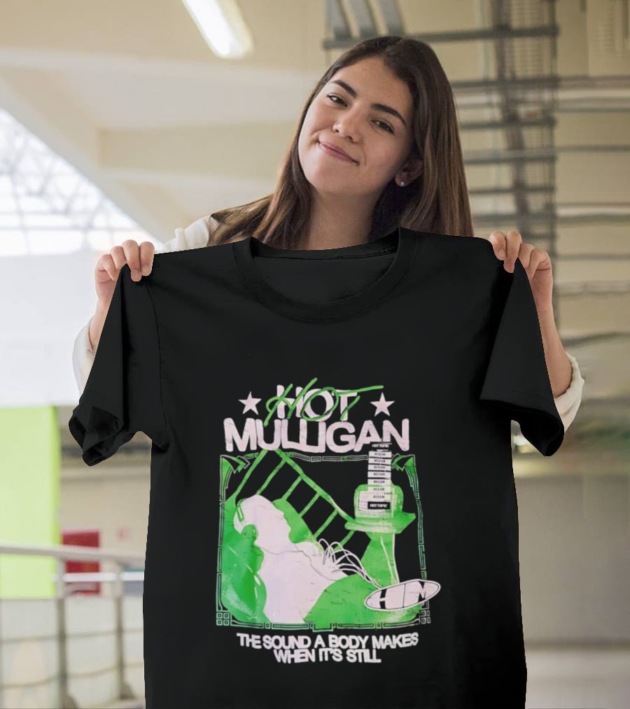 Hot Mulligan The Sound A Body Makes When It's Still Music Graphic With Green And White T-Shirt