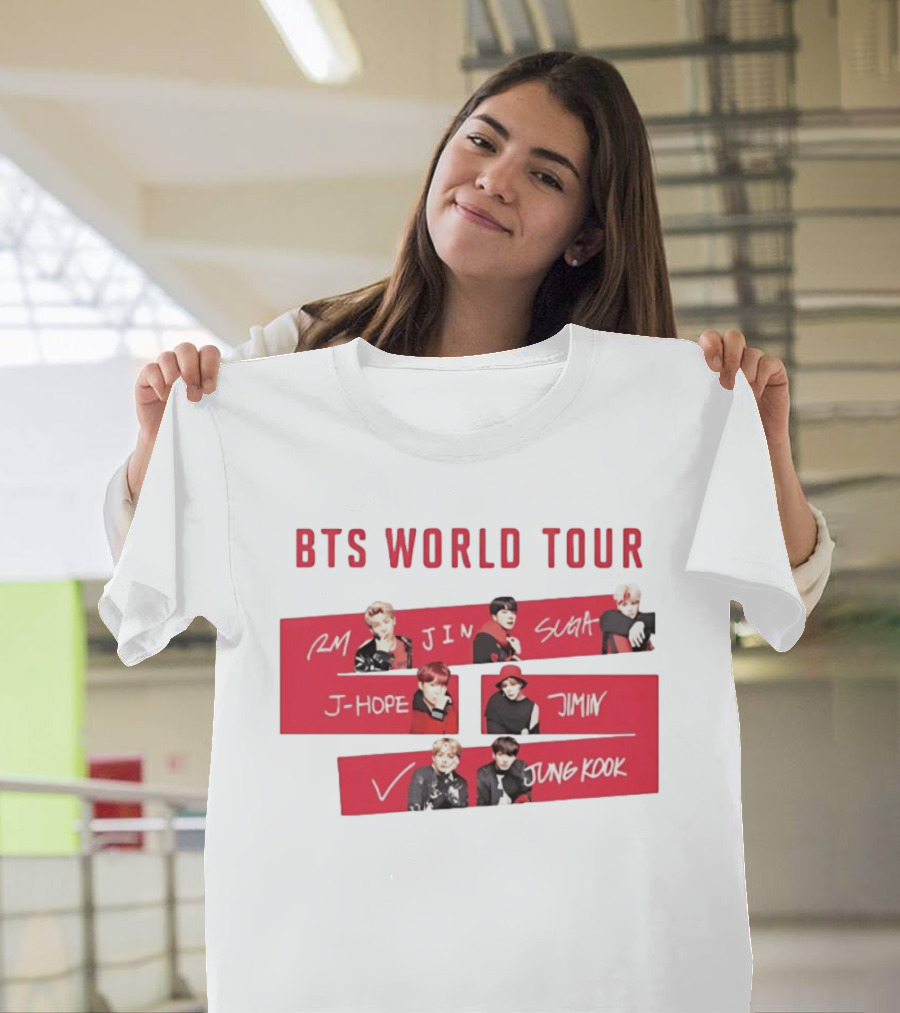 BTS World Tour RM Jin Suga J Hope Jimin V Jungkook T-Shirt