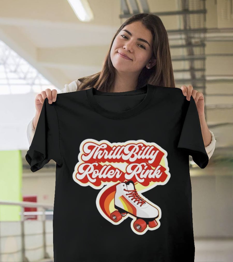 Thrill Billy Roller Rink Vintage Skate White Red Yellow T-Shirt