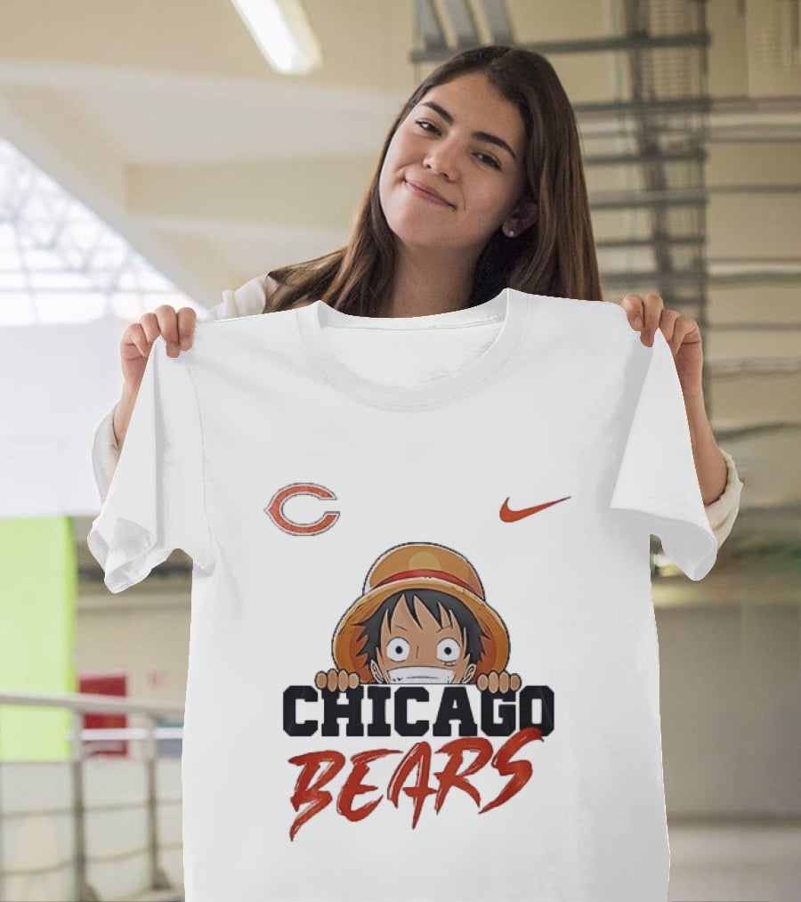 Chicago Bears Monkey D Luffy One Piece Collaboration T-Shirt