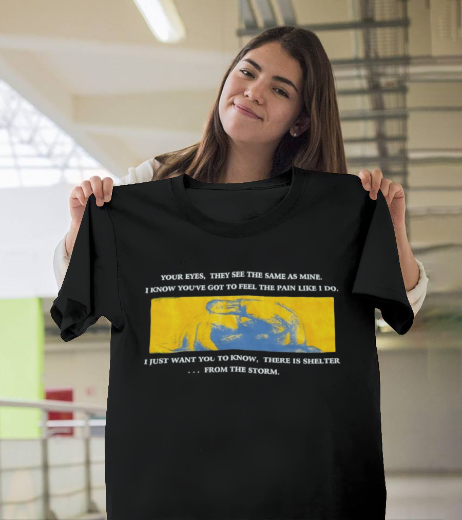 Your Eyes They See The Same As Mine Abstract Yellow Blue Vision T-Shirt