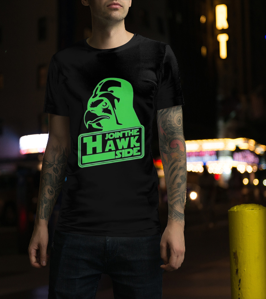 Join The Hawk Side Classic Iconic Green Hawk Face T-Shirt