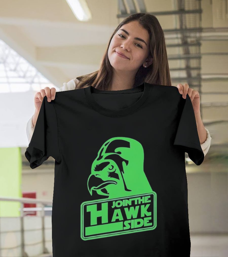 Join The Hawk Side Classic Iconic Green Hawk Face T-Shirt
