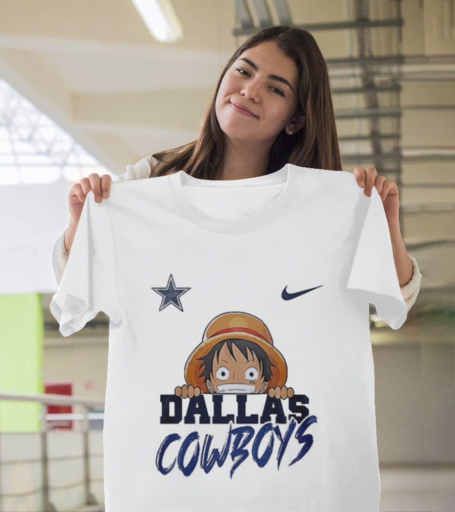 Dallas Cowboys One Piece Monkey D Luffy Nike Collaboration T-Shirt