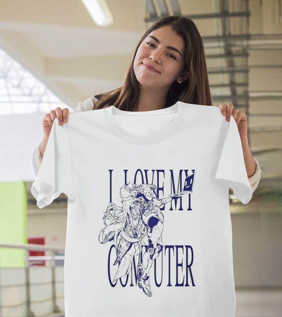I Love My Computer Anime Character Technology T-Shirt