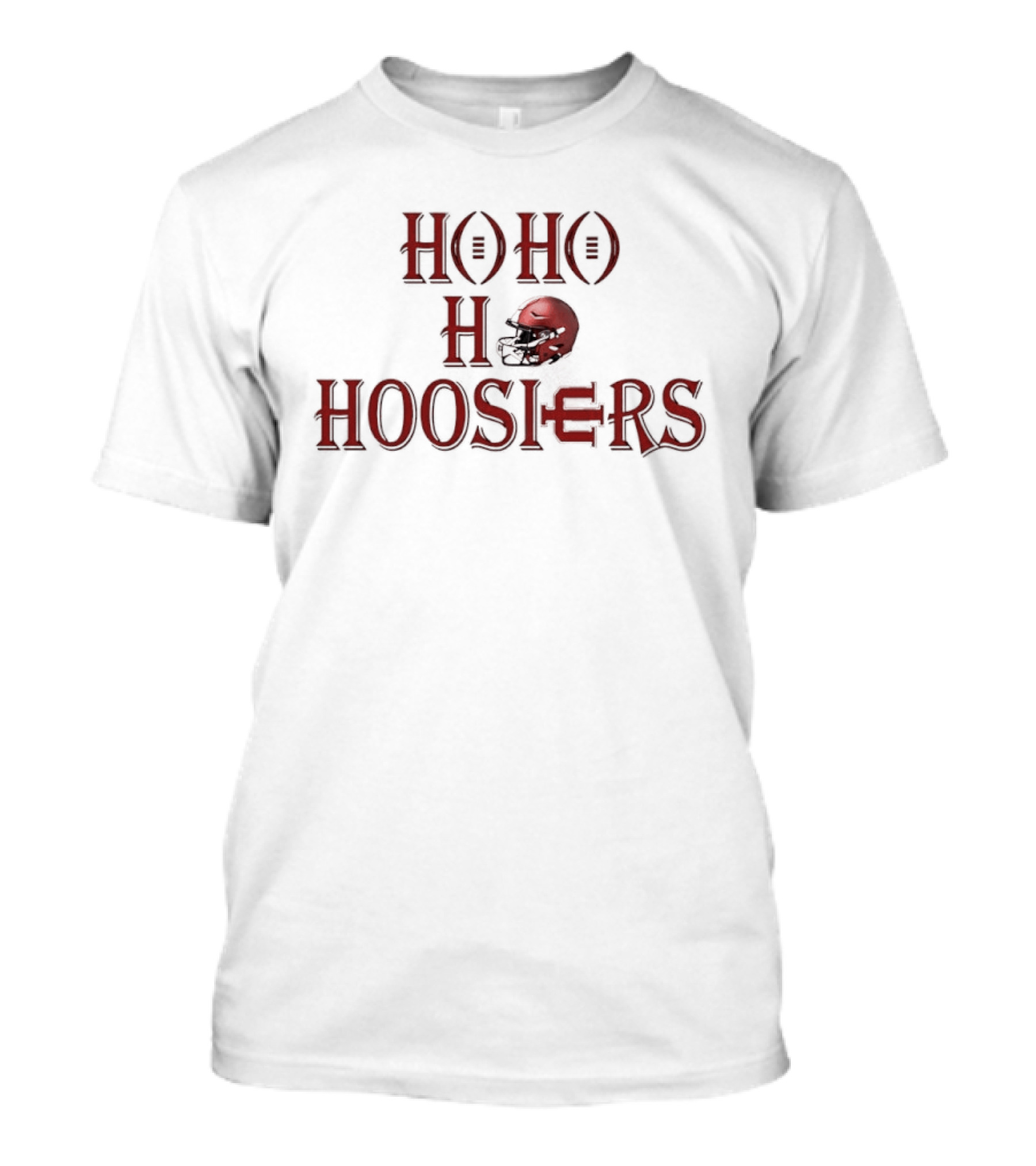 Indiana Hoosiers Ho Ho Ho Helmet Holiday Spirit T-Shirt