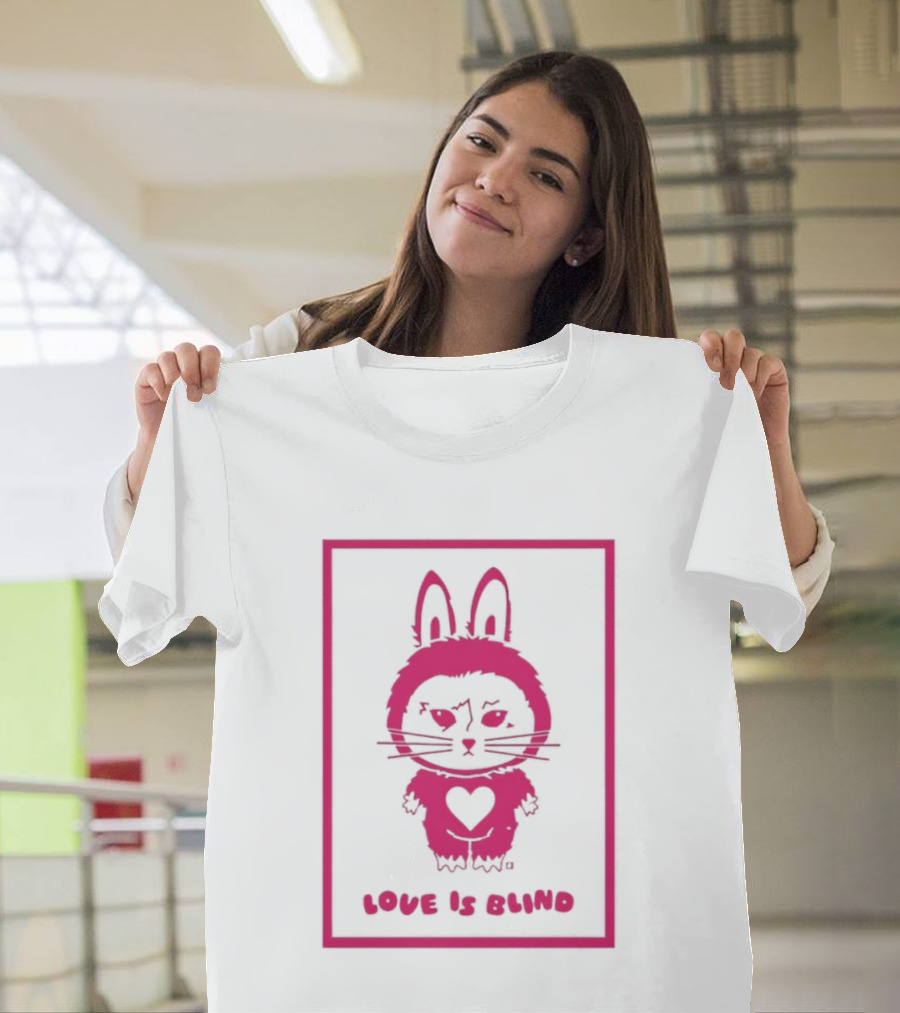 Love Is Blind Cute Bunny Heart Eyes T-Shirt