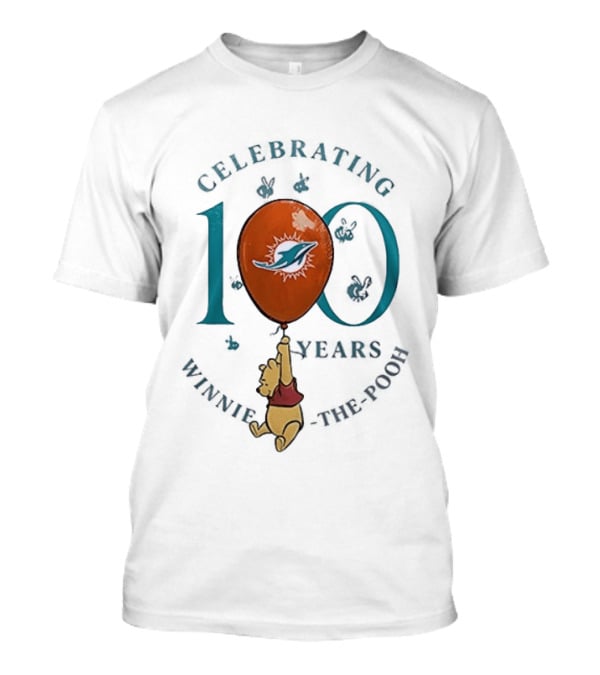 Celebrating 100 Years Miami Dolphins Winnie The Pooh T-Shirt