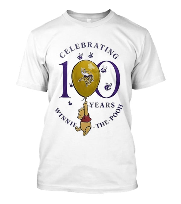 Celebrating 100 Years Minnesota Vikings Winnie The Pooh Anniversary T-Shirt