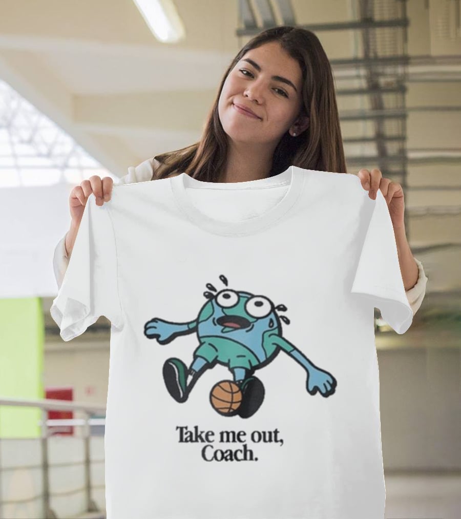 Personal Foul Take Me Out Coach Exhausted Earth Basketball T-Shirt