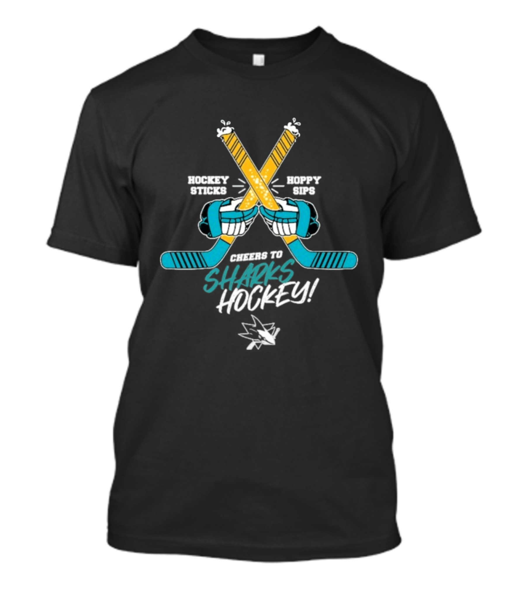Cheers To San Jose Sharks Beer Hoppy Sips Hockey Sticks T-Shirt