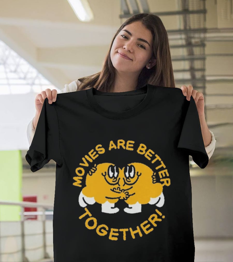 Movies Are Better Together Cartoon Characters Hugging T-Shirt