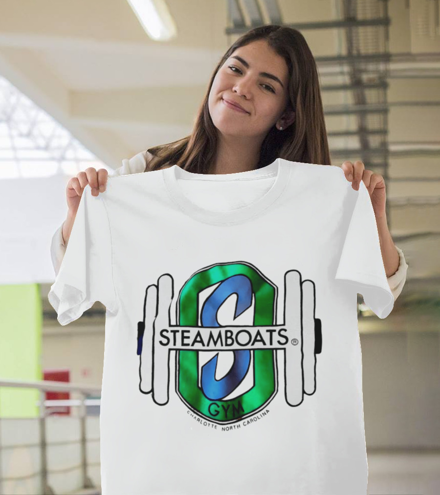 Steamboats Gym Charlotte North Carolina Weights Barbell T-Shirt