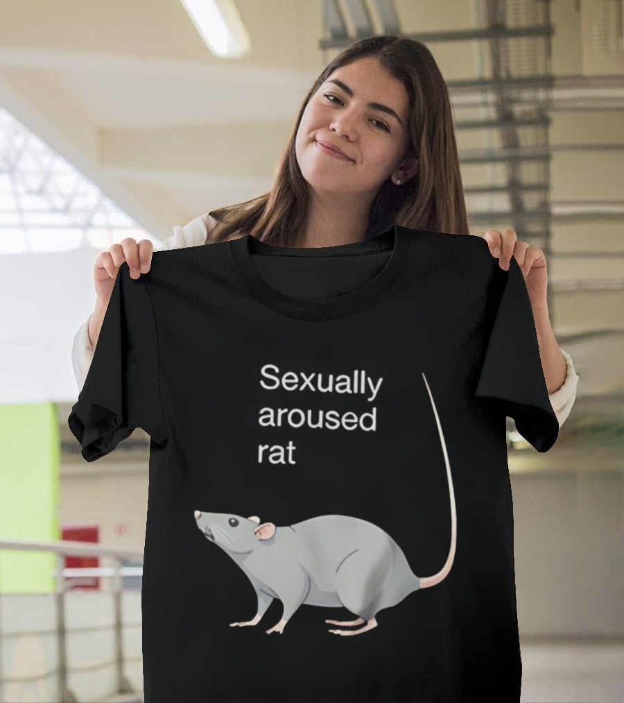 Sexually Aroused Rat Vintage Meme Humor T-Shirt