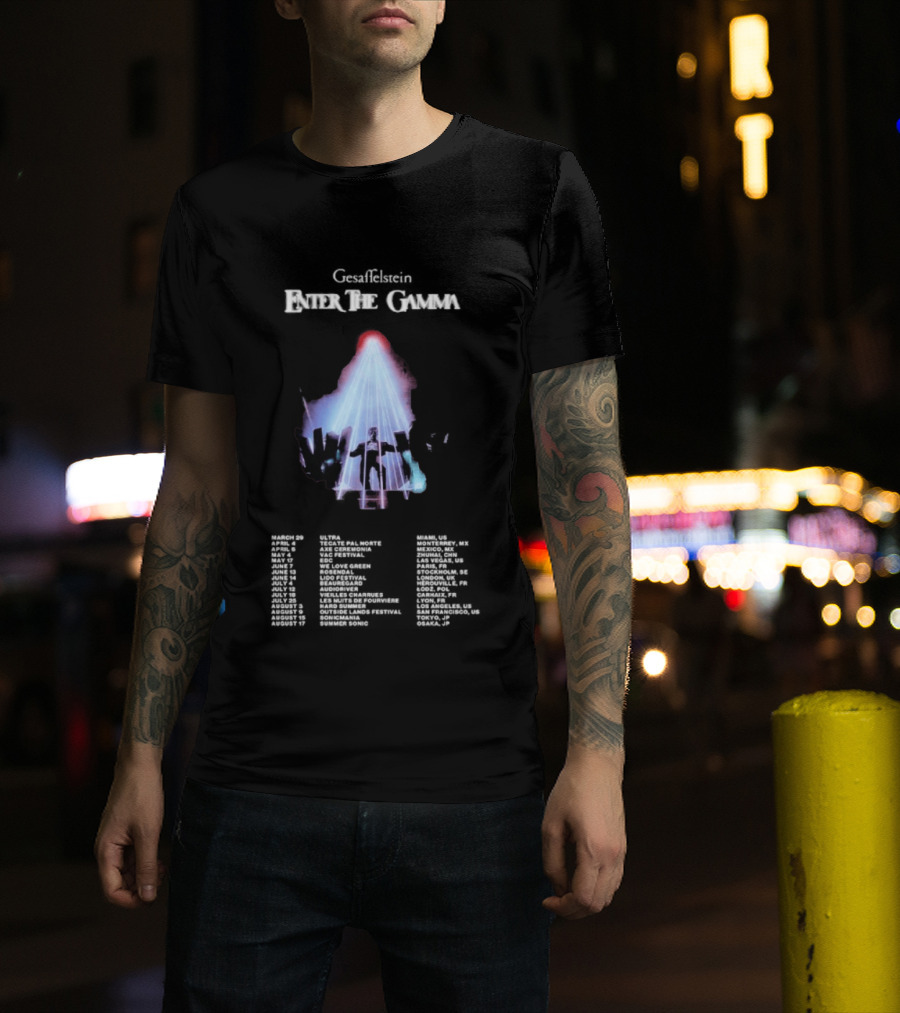 Gesaffelstein Enter The Gamma Tour 2025 Dates Laser Lights Crowd T-Shirt