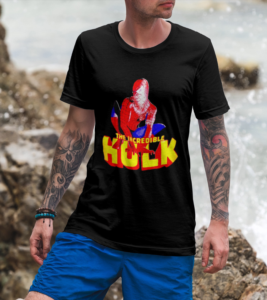 Spider Man The Incredible Hulk Crossover Marvel Mashup T-Shirt