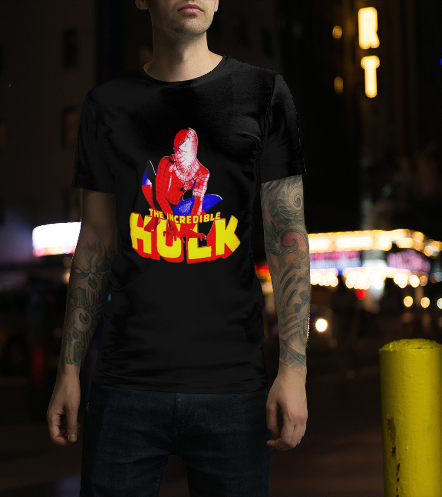 Spider Man The Incredible Hulk Crossover Marvel Mashup T-Shirt