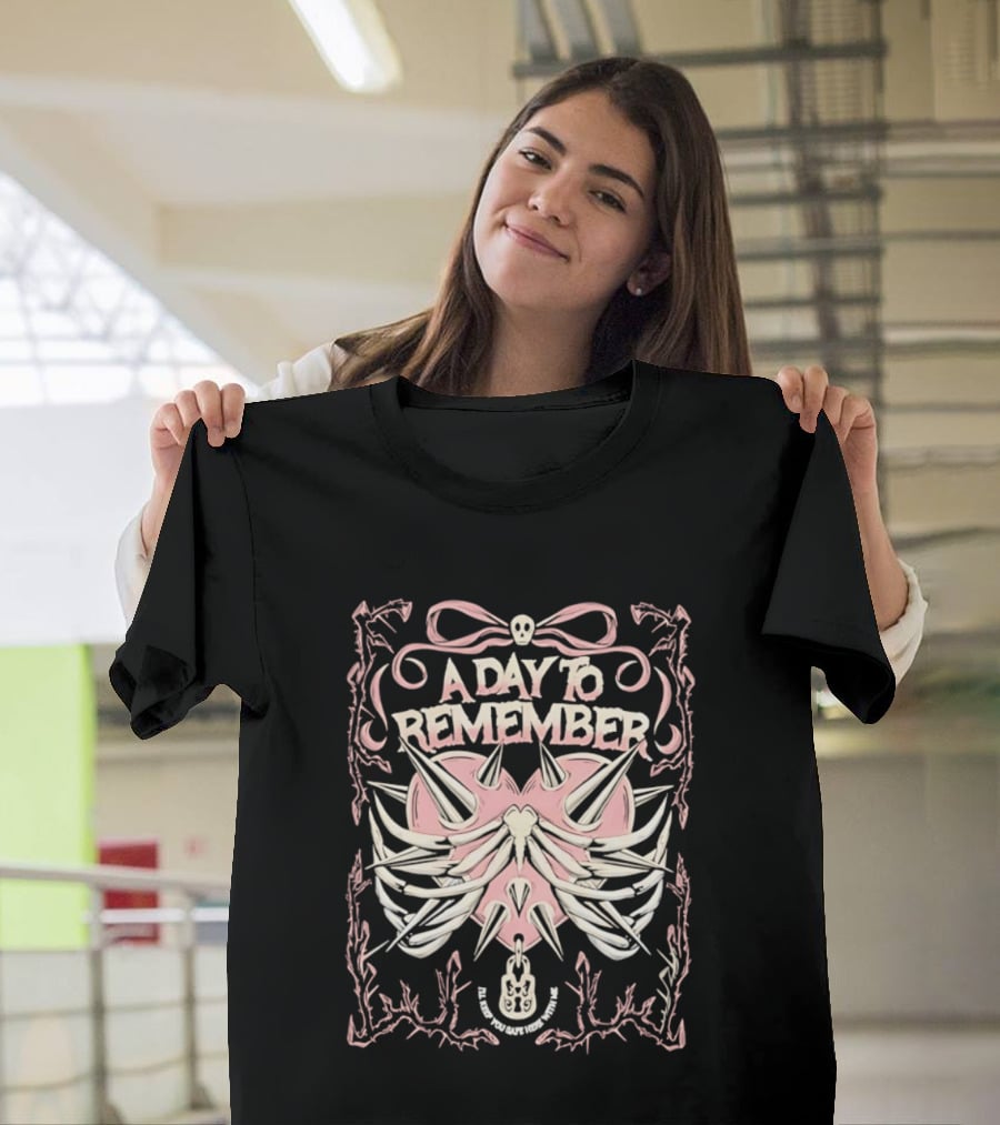 A Day To Remember Spiked Heart Bow Frame Valentine's Day T-Shirt