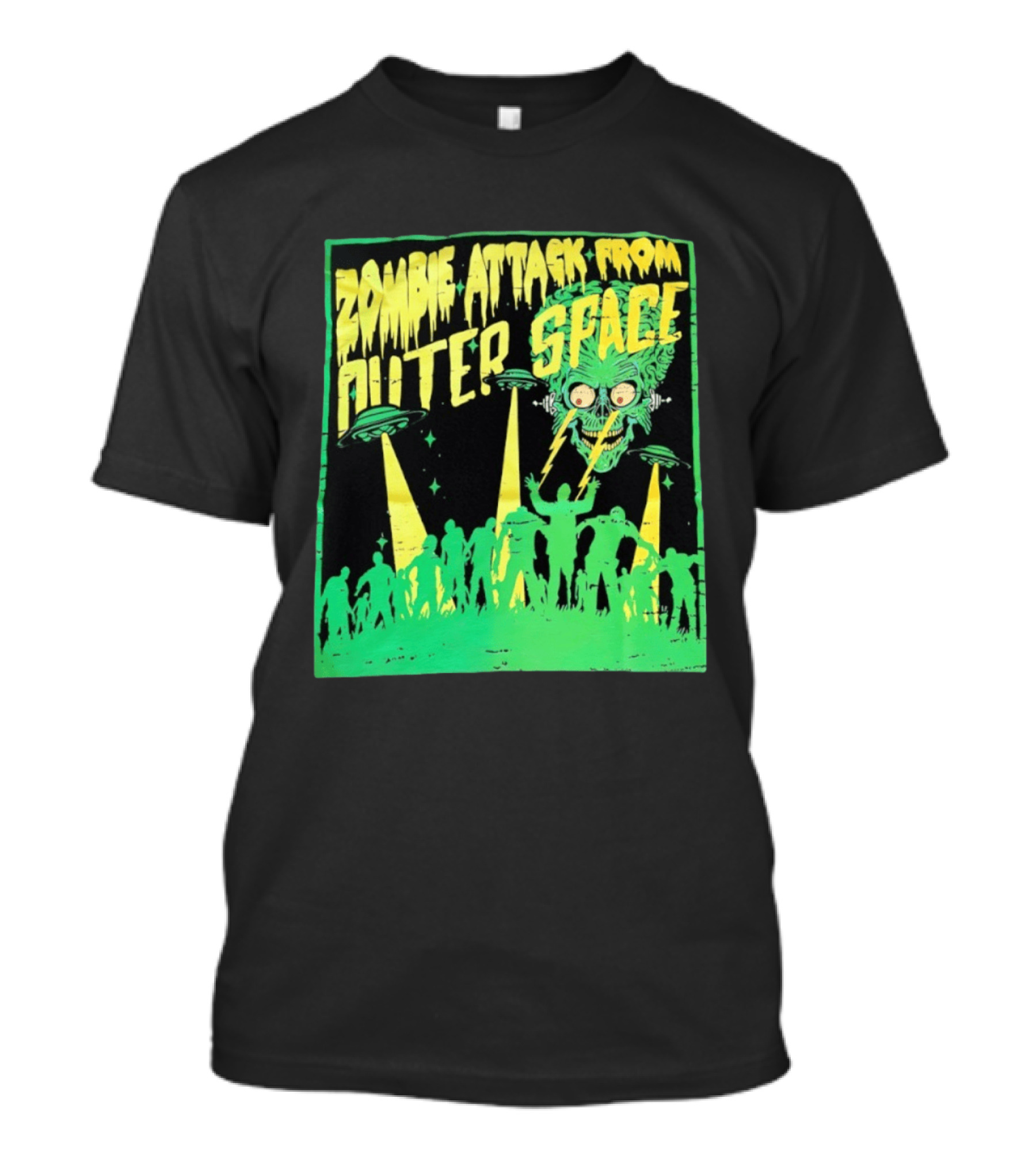 Zombie Attack From Outer Space UFO Alien Invasion T-Shirt
