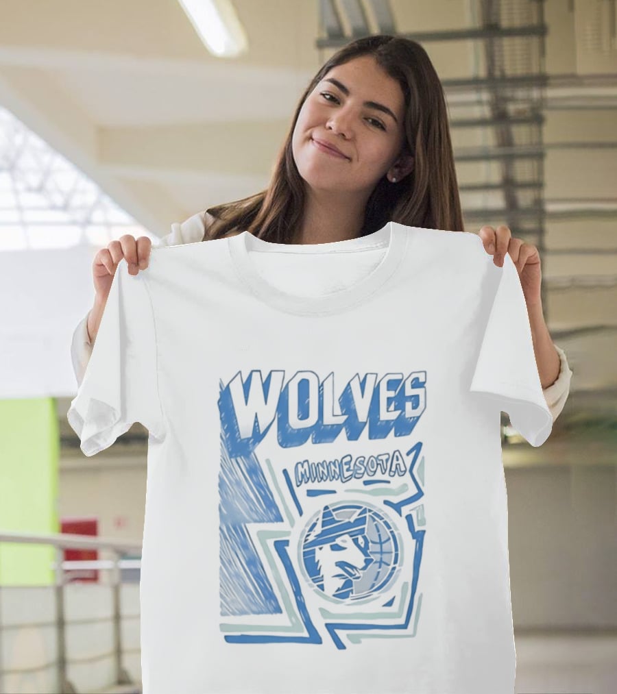 Mitchell Ness Wolves Minnesota Timberwolves Blue T-Shirt