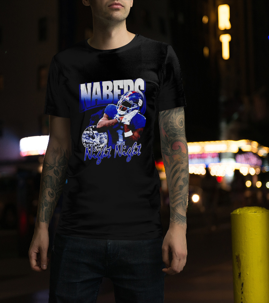 Nabers Night Night Football New York Giants T-Shirt