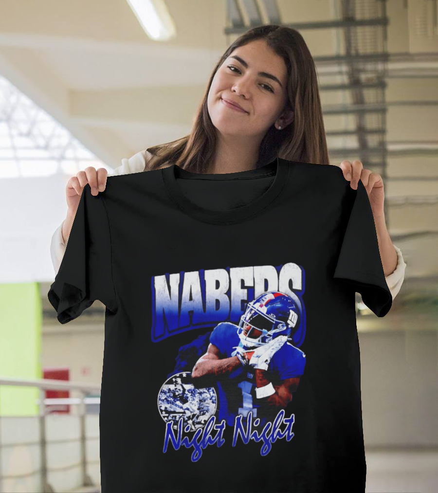 Nabers Night Night Football New York Giants T-Shirt