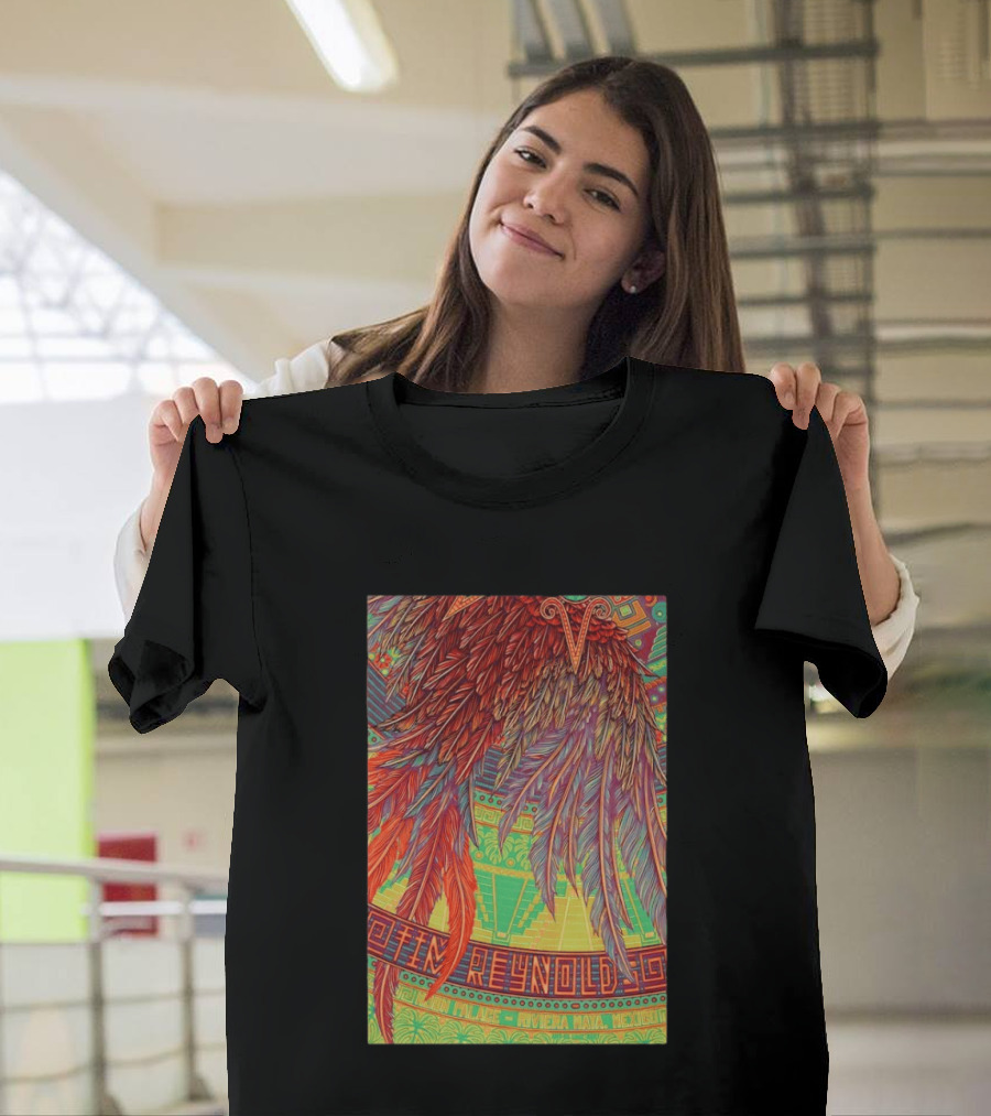 Dave Matthews Band 2026 Mexico Tim Reynolds Vibrant Feather T-Shirt