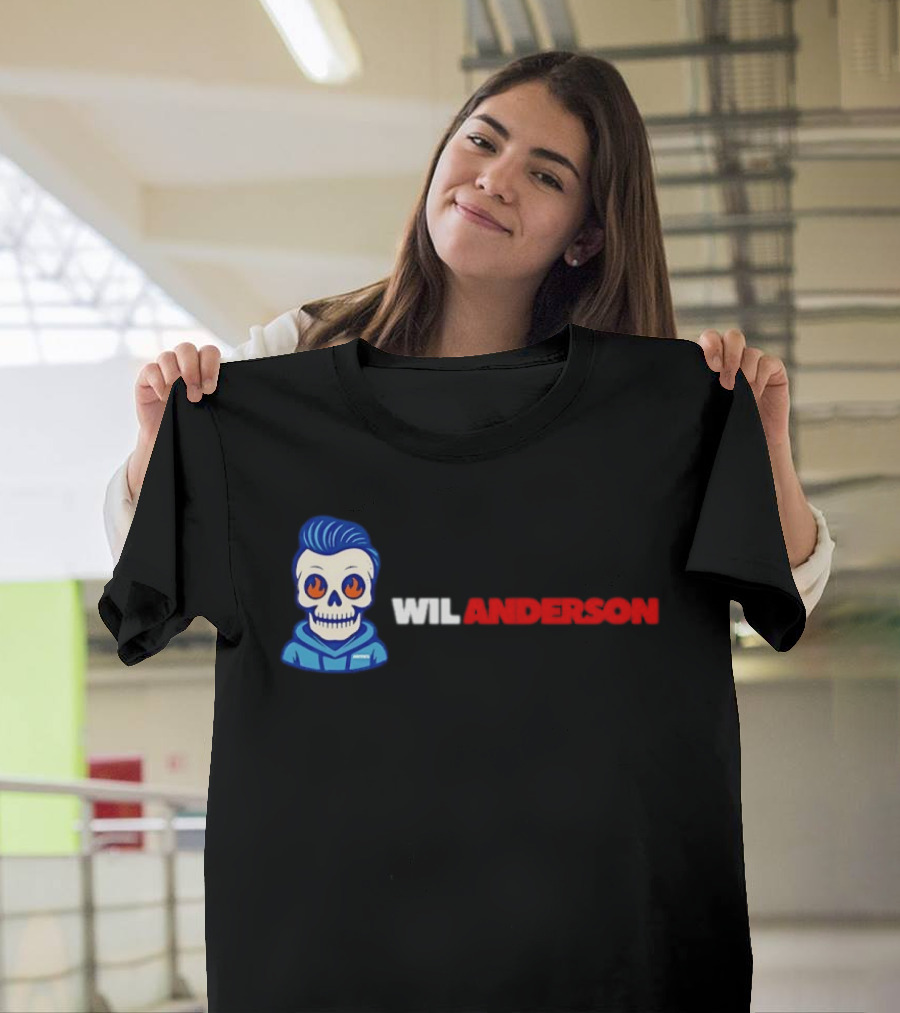 Wil Anderson Blue Haired Skeleton T-Shirt