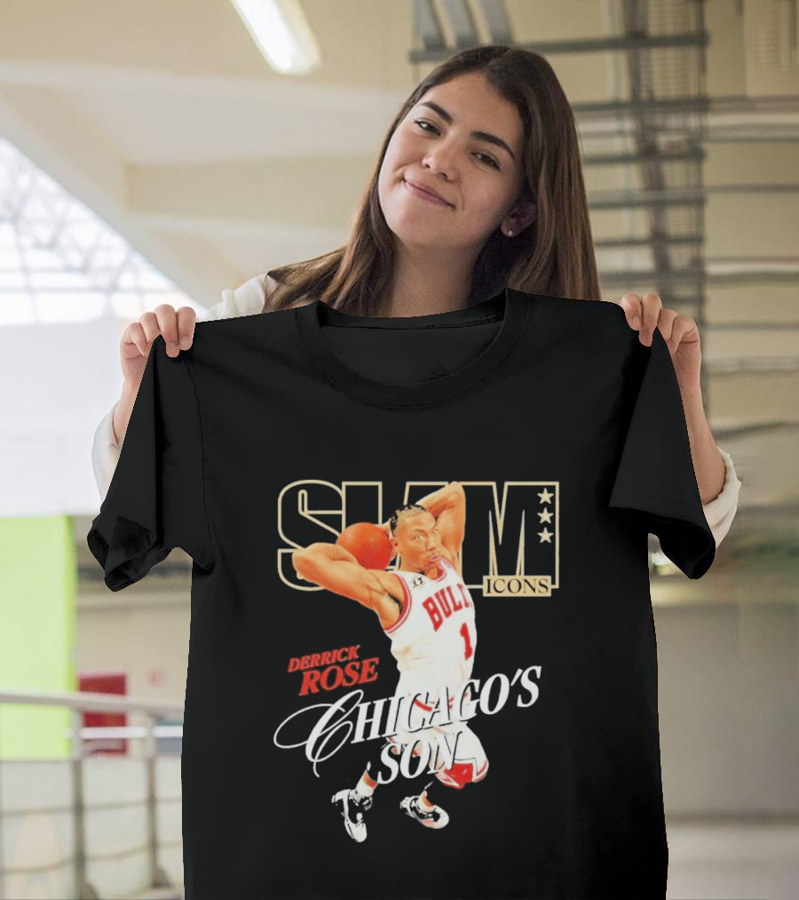 Slam Icons Derrick Rose Bulls Chicago's Son T-Shirt
