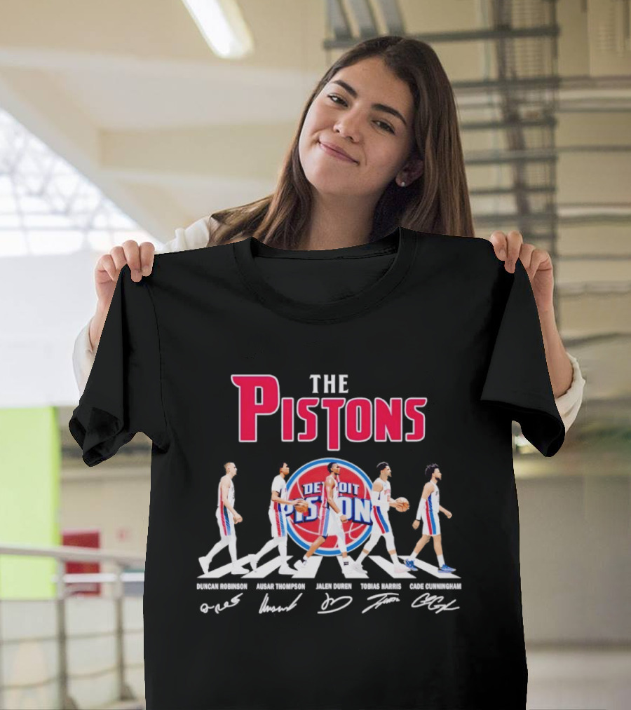 The Pistons Abbey Road Detroit Basketball Signatures T-Shirt