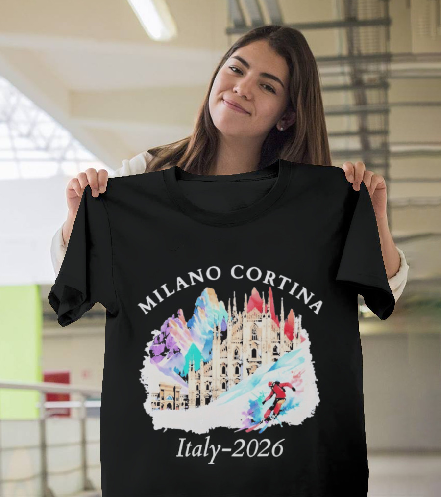 Milano Cortina Italy Winter 2026 Skiing Event T-Shirt