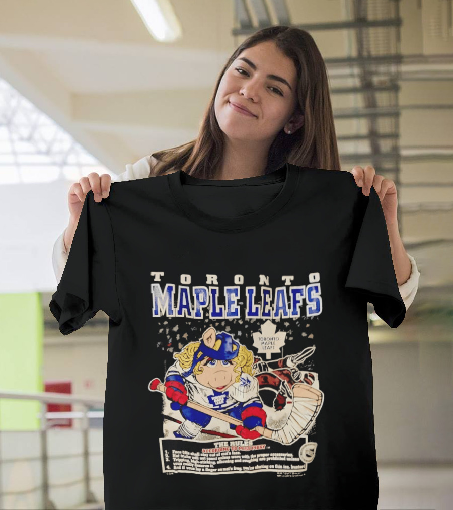 Toronto Maple Leafs Miss Piggy Hockey Collaboration With Iconic Rules And Goalie T-Shirt
