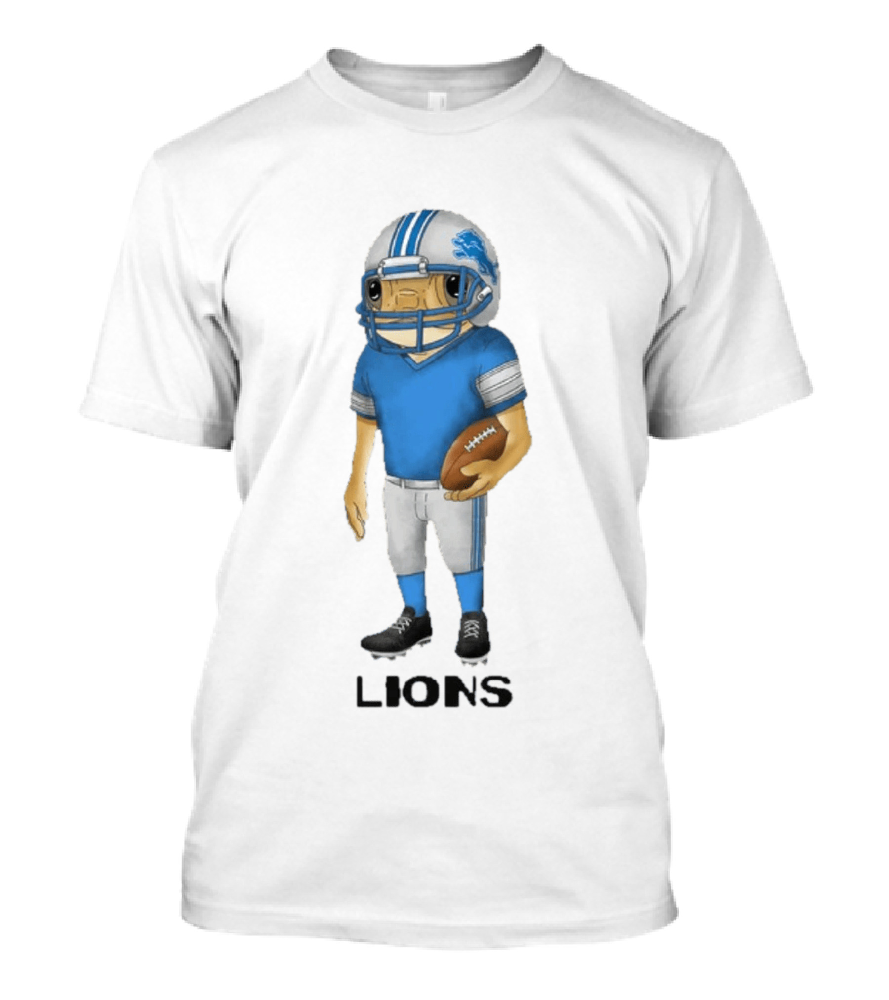 Bad Bunny Detroit Lions Football Player Concho Helmet T-Shirt