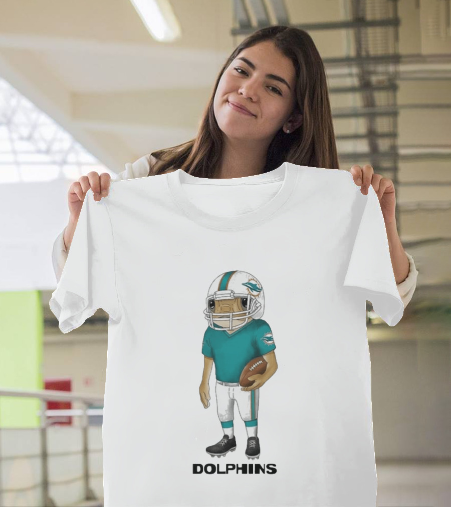 Bad Bunny Miami Dolphins Football Helmet Player Concho T-Shirt