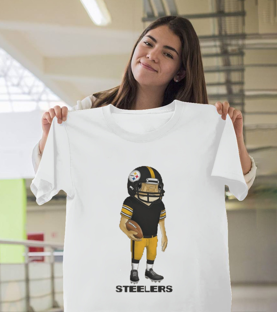 Pittsburgh Steelers Bad Bunny Style Football Player Helmet T-Shirt