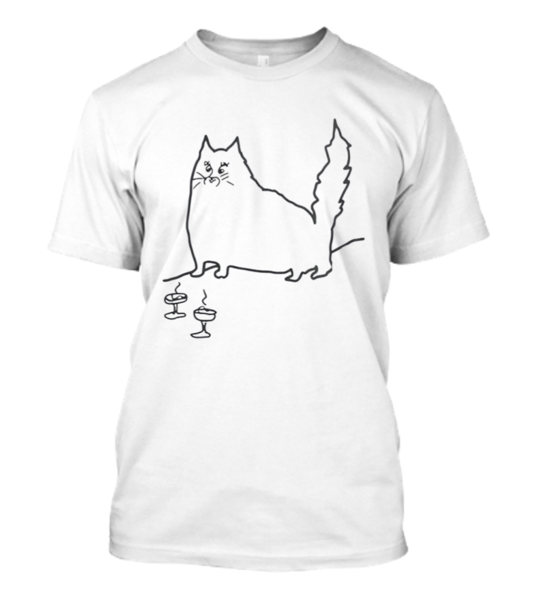 Jerry Garcia Cat Sketch Line T-Shirt