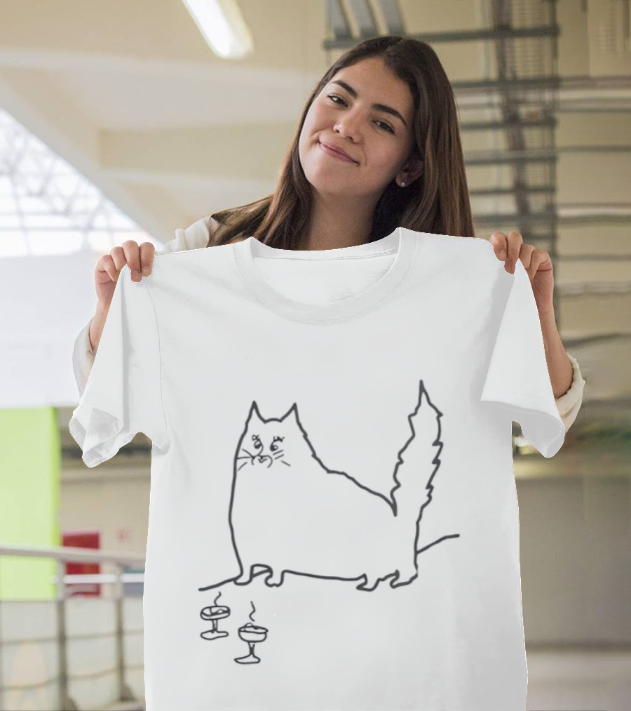 Jerry Garcia Cat Sketch Line T-Shirt