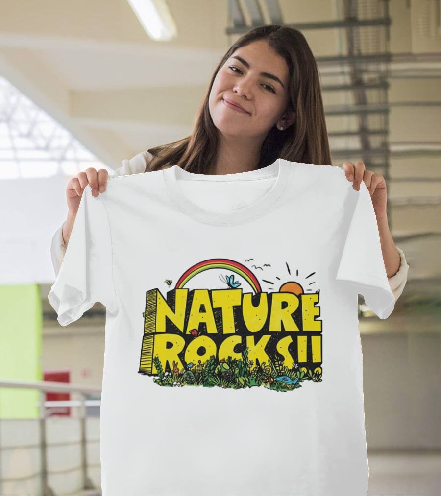 Nature Rocks Rainbow Sun Animals Plants T-Shirt