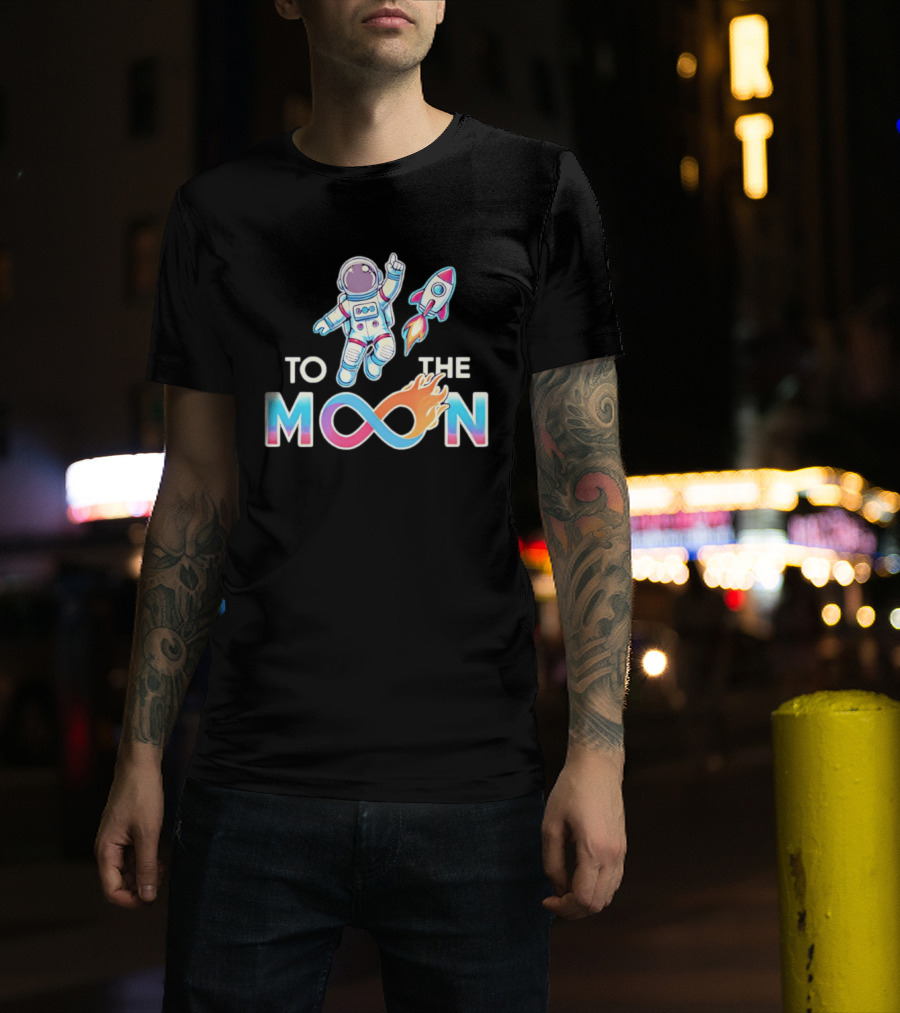 Astronaut Infinity Journey To The Moon With Rocket Flame T-Shirt