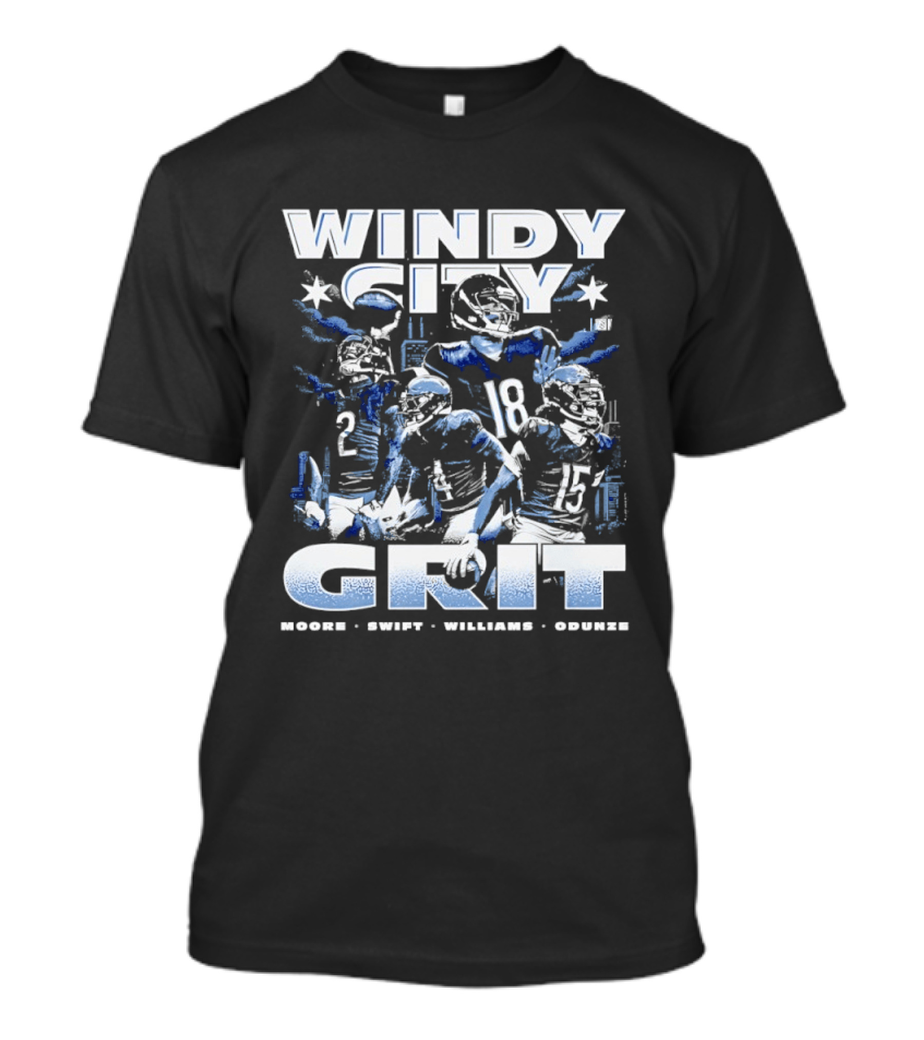 Windy City Grit Moore Swift Williams Odunze Chicago Legends T-Shirt
