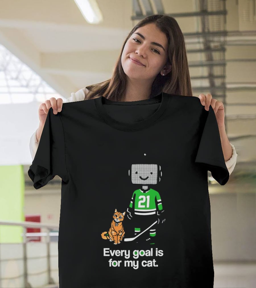 Jason Robertson 21 Dallas Stars Hockey Every Goal Is For My Cat T-Shirt