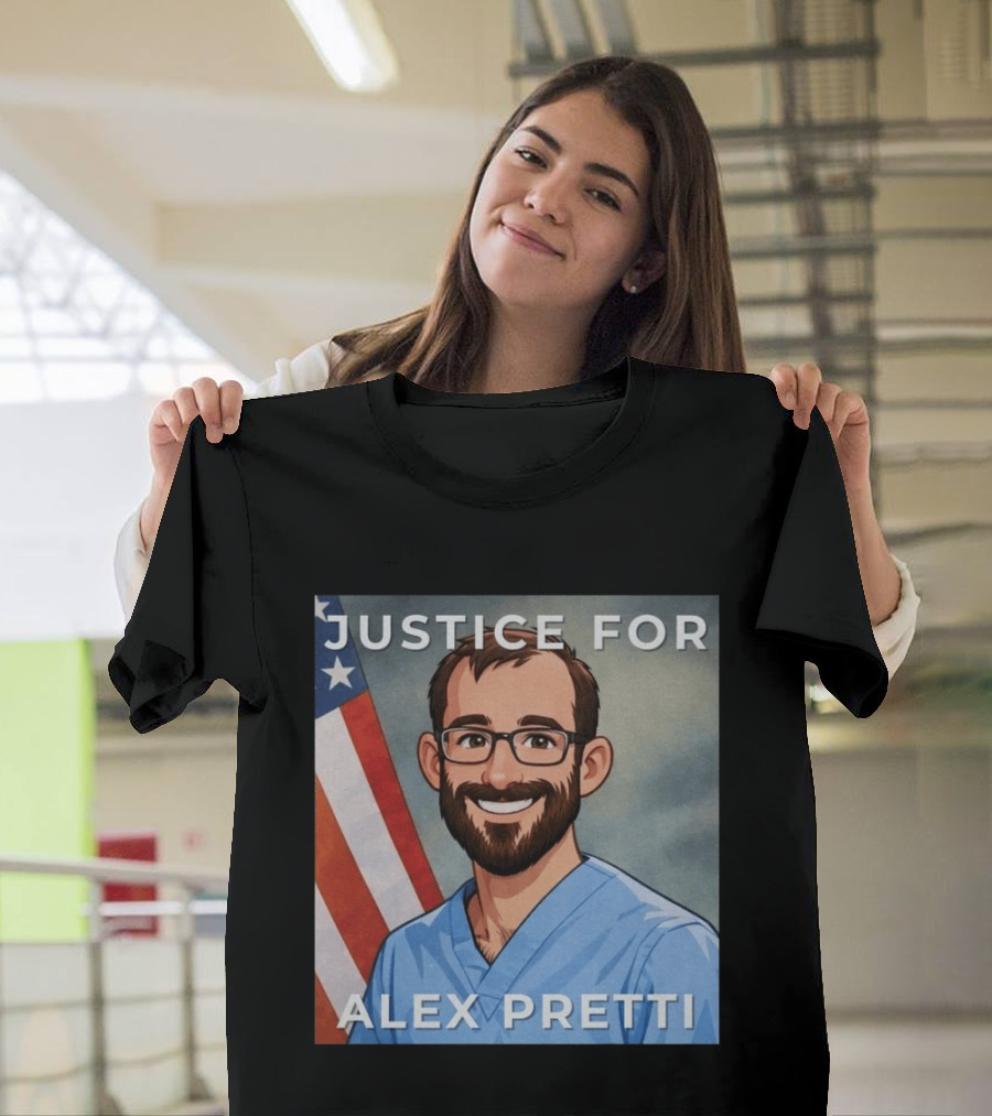 Justice For Alex Pretti Human Rights Protest Flag T-Shirt