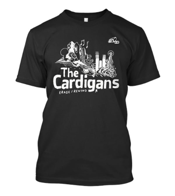 The Cardigans Erase Rewind Music Notes Cassette Tape T-Shirt