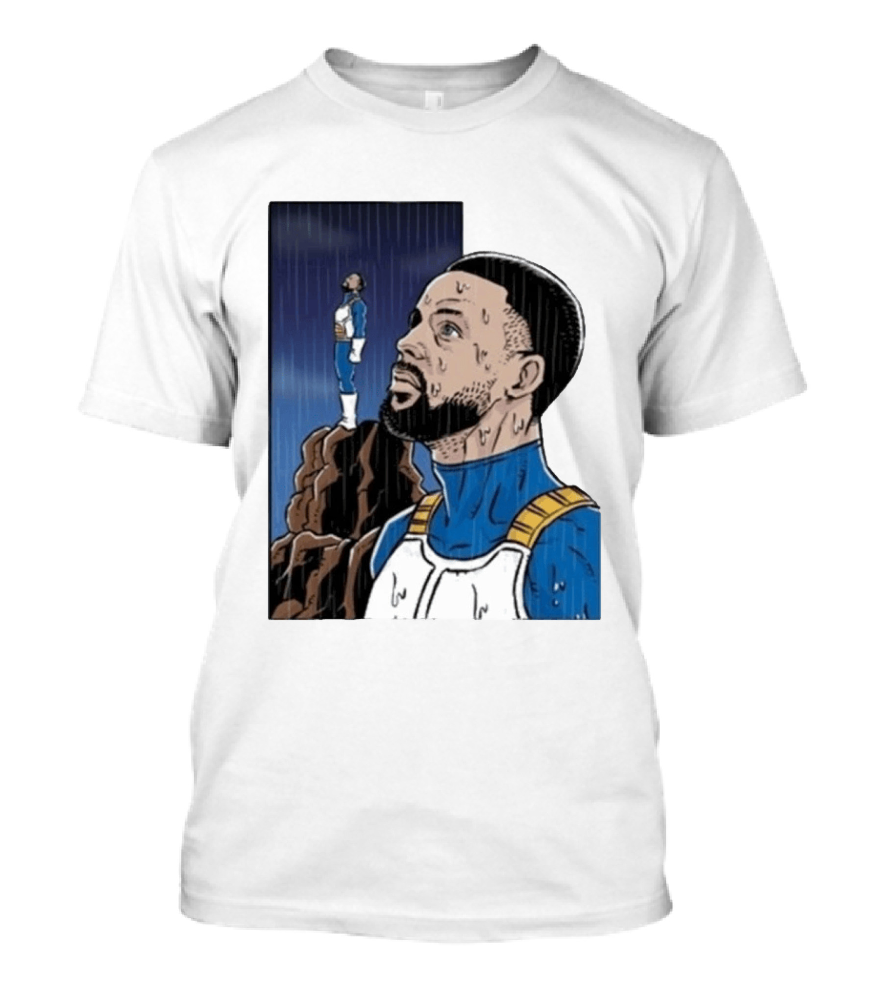 Dragon Ball Z Stephen Curry Vegeta Rainy Day Crossover T-Shirt