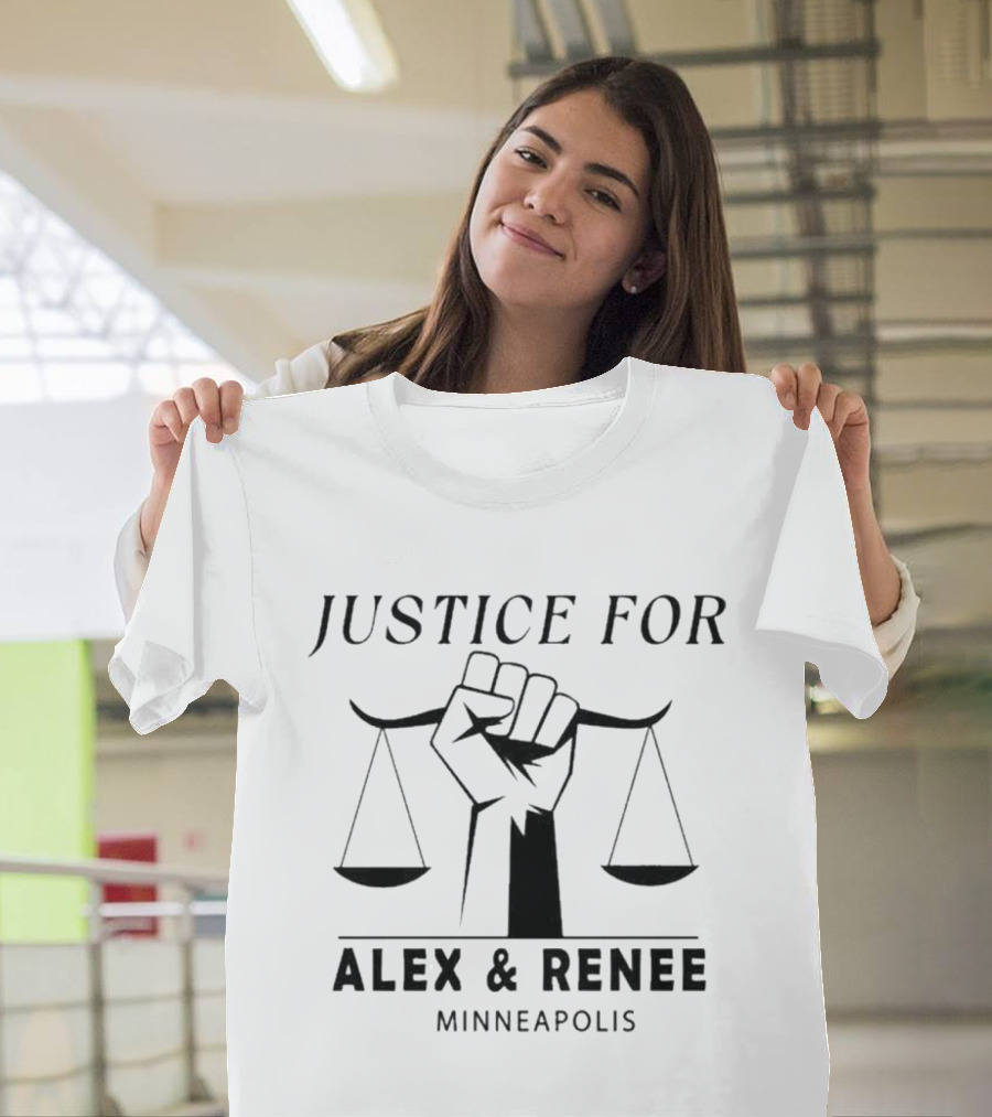 Justice For Alex And Renee Minneapolis Equality Movement Icon Fist With Scales T-Shirt