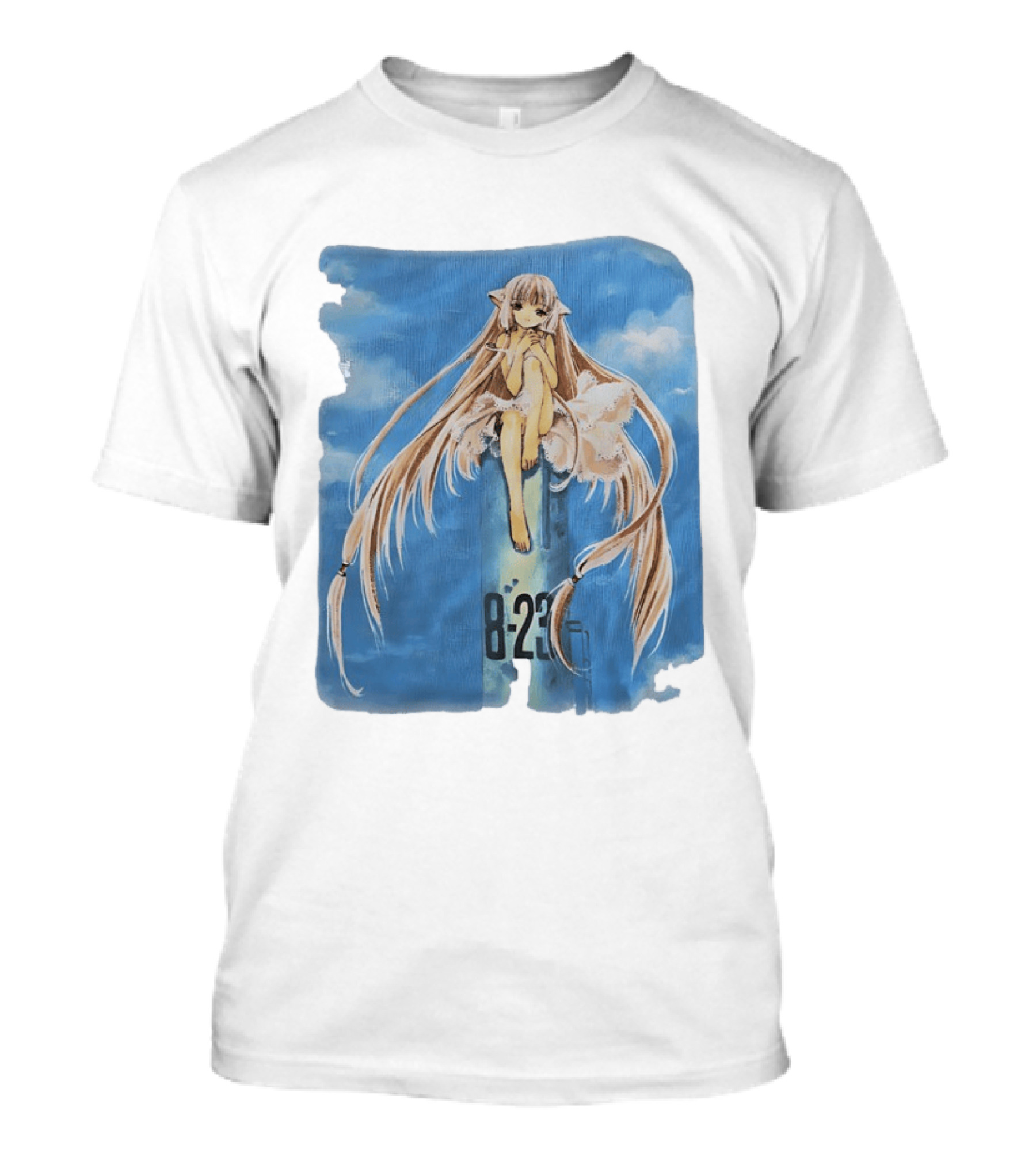 8 23 Chobits Anime Character Sitting Clouds T-Shirt