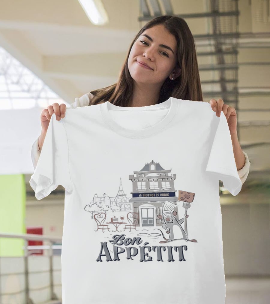 Remy Bon Appetit Ratatouille Adventure Parisian Bistro Scene T-Shirt